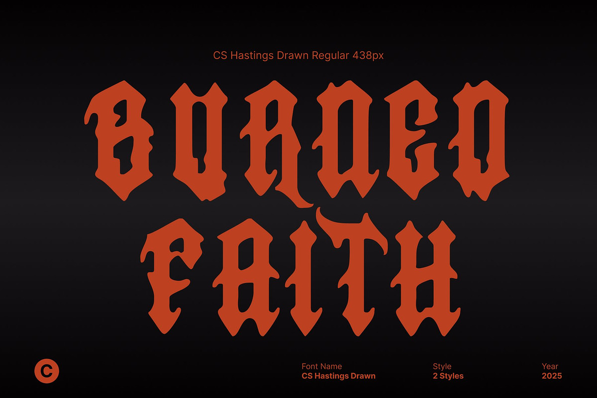 CS Hastings Drawn, a Blackletter Font by Craft Supply Co. (Photo 4 of 8)