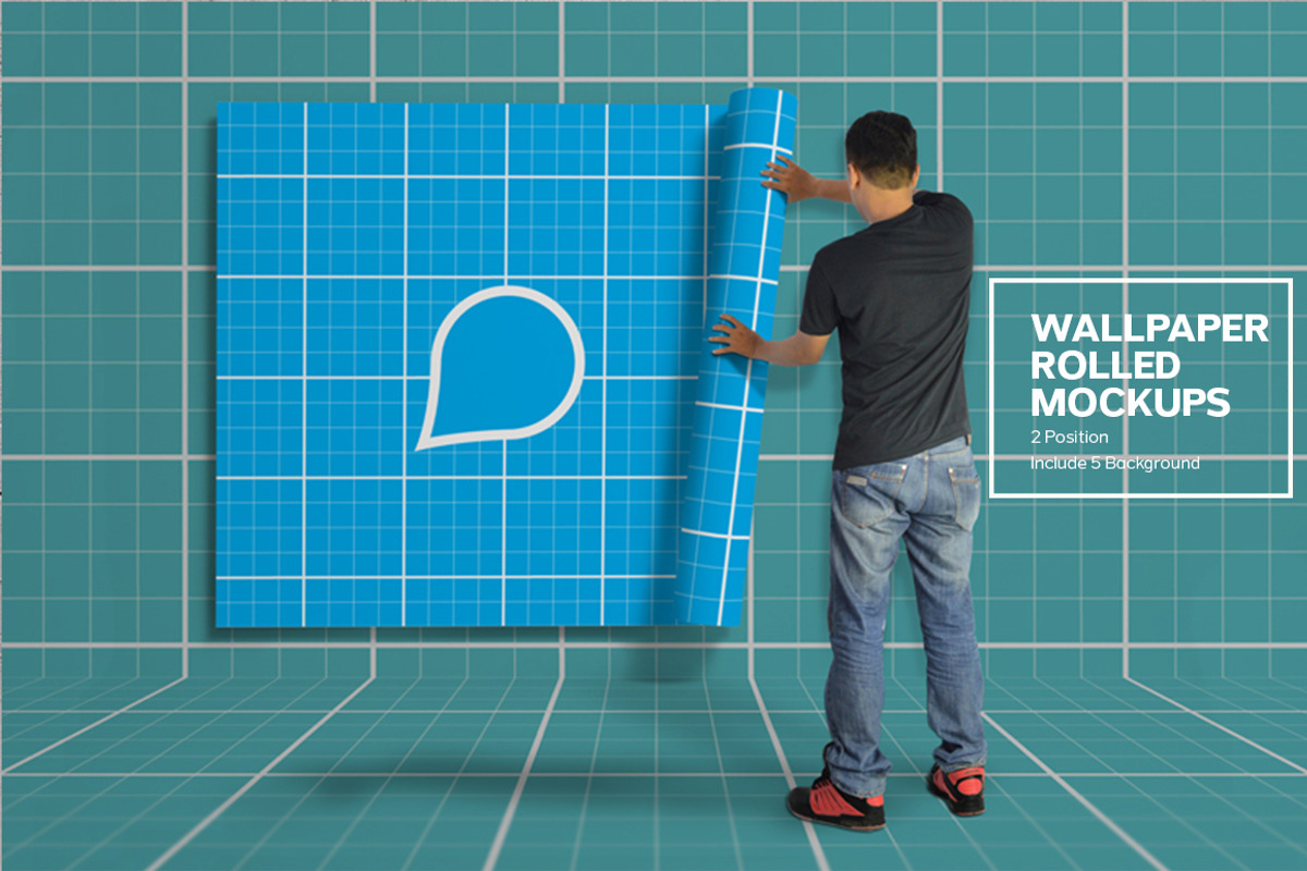 Wallpaper Rolled Mockups, a Mockup by Kongkow (Photo 3 of 5)