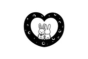 Cute Bunny Love Silhouette Icons, an Illustration by Creativeshirt (Thumbnail 38 of 51)