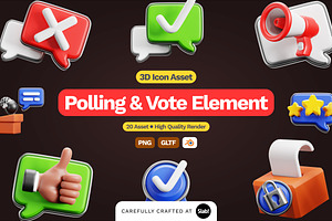 3D Polling And Vote Illustration