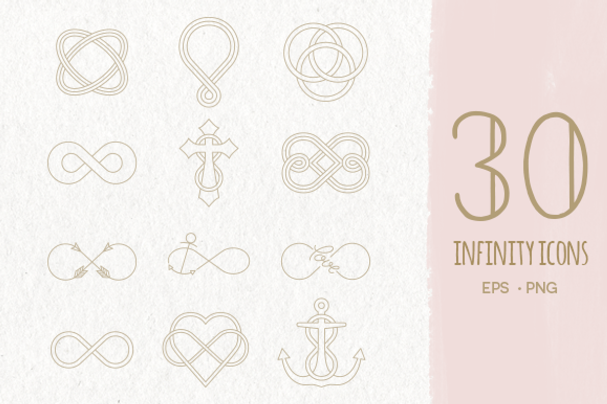 30 Infinity Symbols EPS & PNG, an Outline Icon by Pixejoo (Photo 1 of 5)