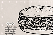 Fast Food Clipart, Burger Doodles, an Object Illustration by The October Creative (Thumbnail 3 of 6)