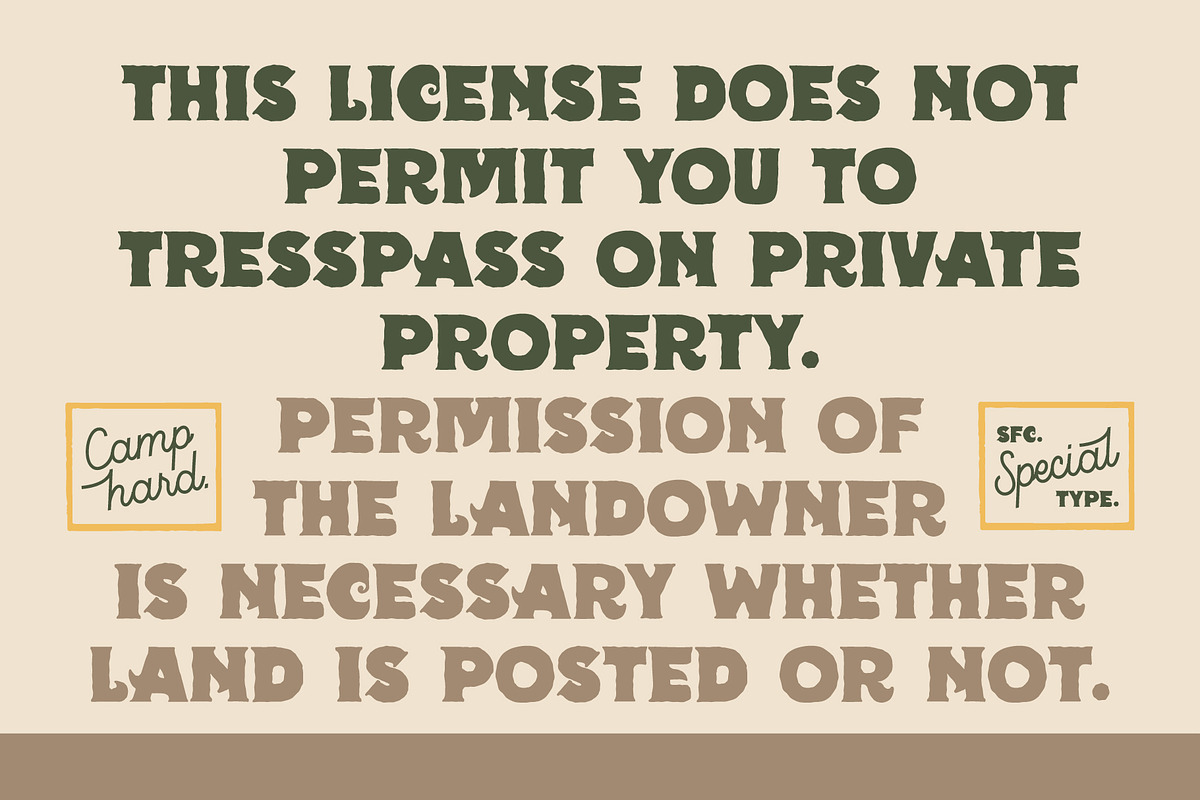 SFC Camphard, a Sans Serif Font by Skilline Supply Co. (Photo 6 of 8)
