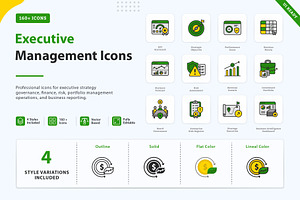 Executive Management Icons, an Outline Icon by vexper