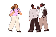 People walking on street set, a Person Illustration by Good Studio (Thumbnail 2 of 10)
