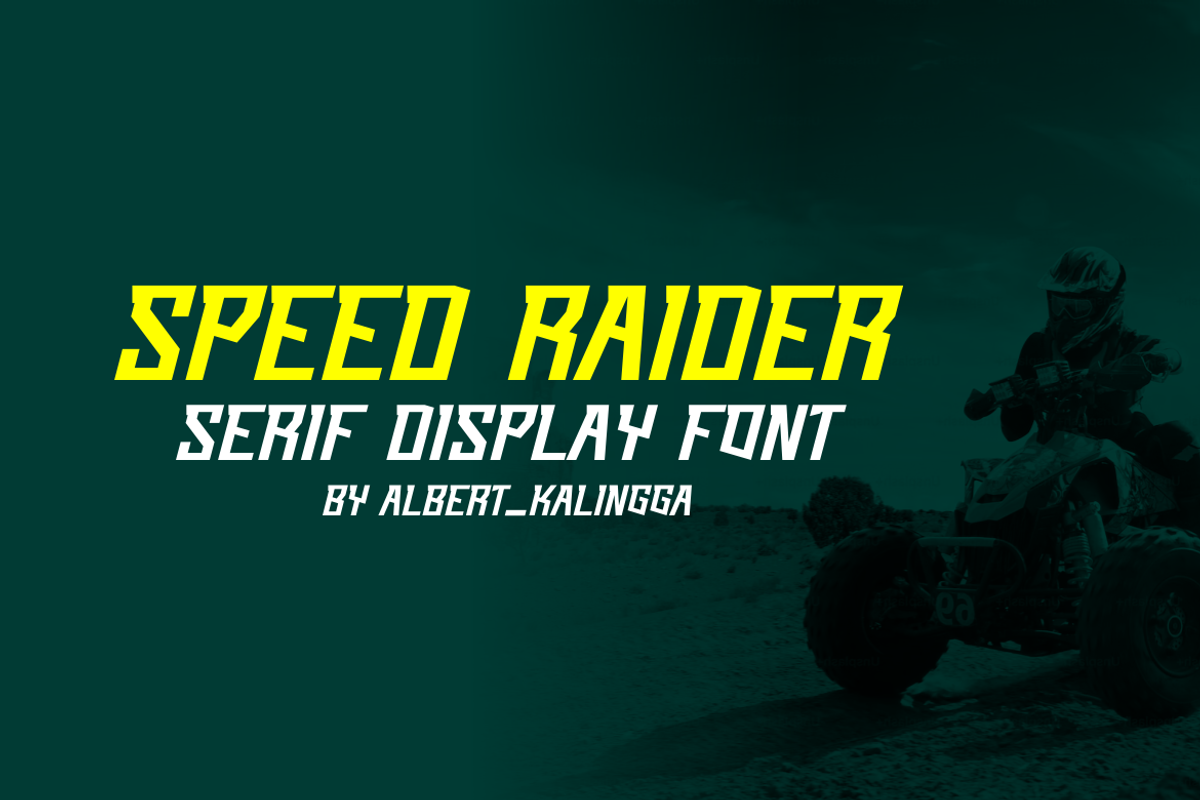 Speed Raider, a Sans Serif Font by albert_kalingga (Photo 2 of 5)