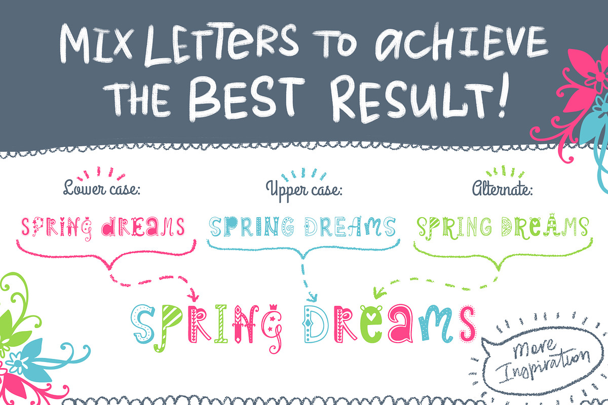 Spring Dreams Typeface with Clipart preview 5