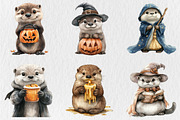 Halloween Cute Otter Clipart, a Seasonal Illustration by Rose Art (Thumbnail 3 of 5)