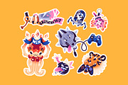 Neon fantasy sticker pack, space set, a Decorative Illustration by PaperTrident (Thumbnail 3 of 3)