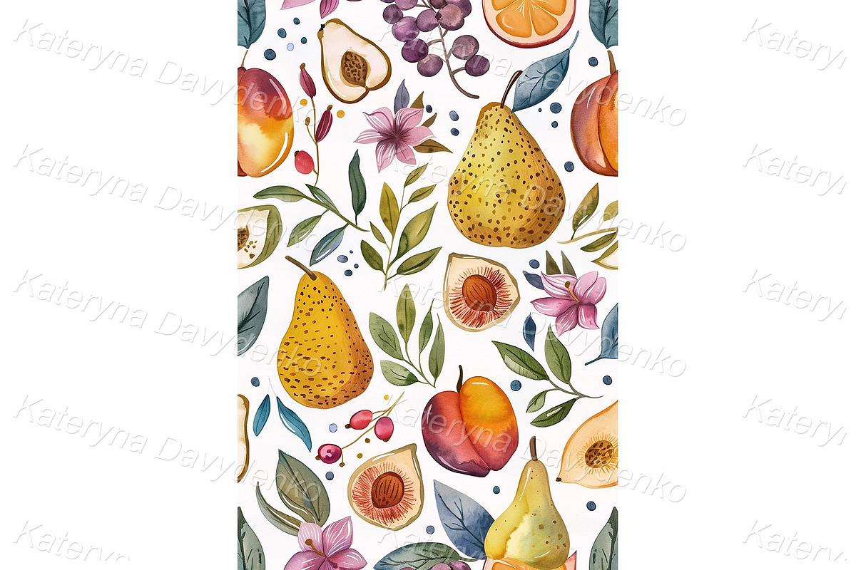 Watercolor food vertical background, a Background Graphic by Bubert Art (Photo 6 of 10)
