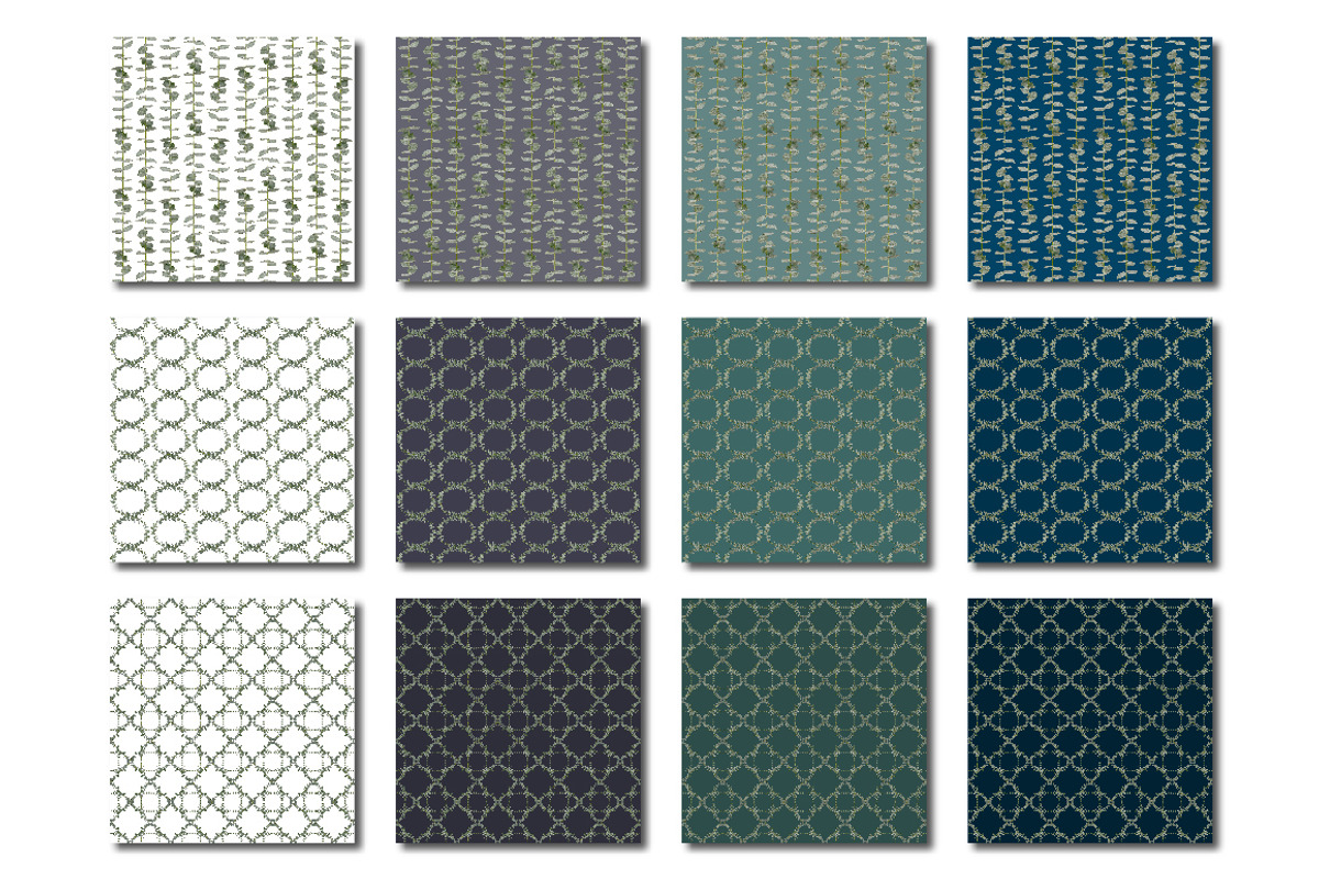 Eucalyptus Seamless Patterns, a Pattern Graphic by Turning Moss (Photo 4 of 14)