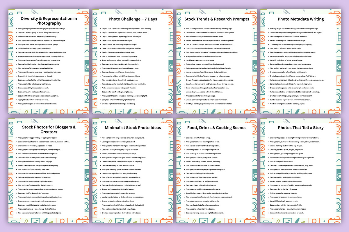 500 Stock Photography Prompts, a Stationery Template by Designmela01 (Photo 2 of 3)