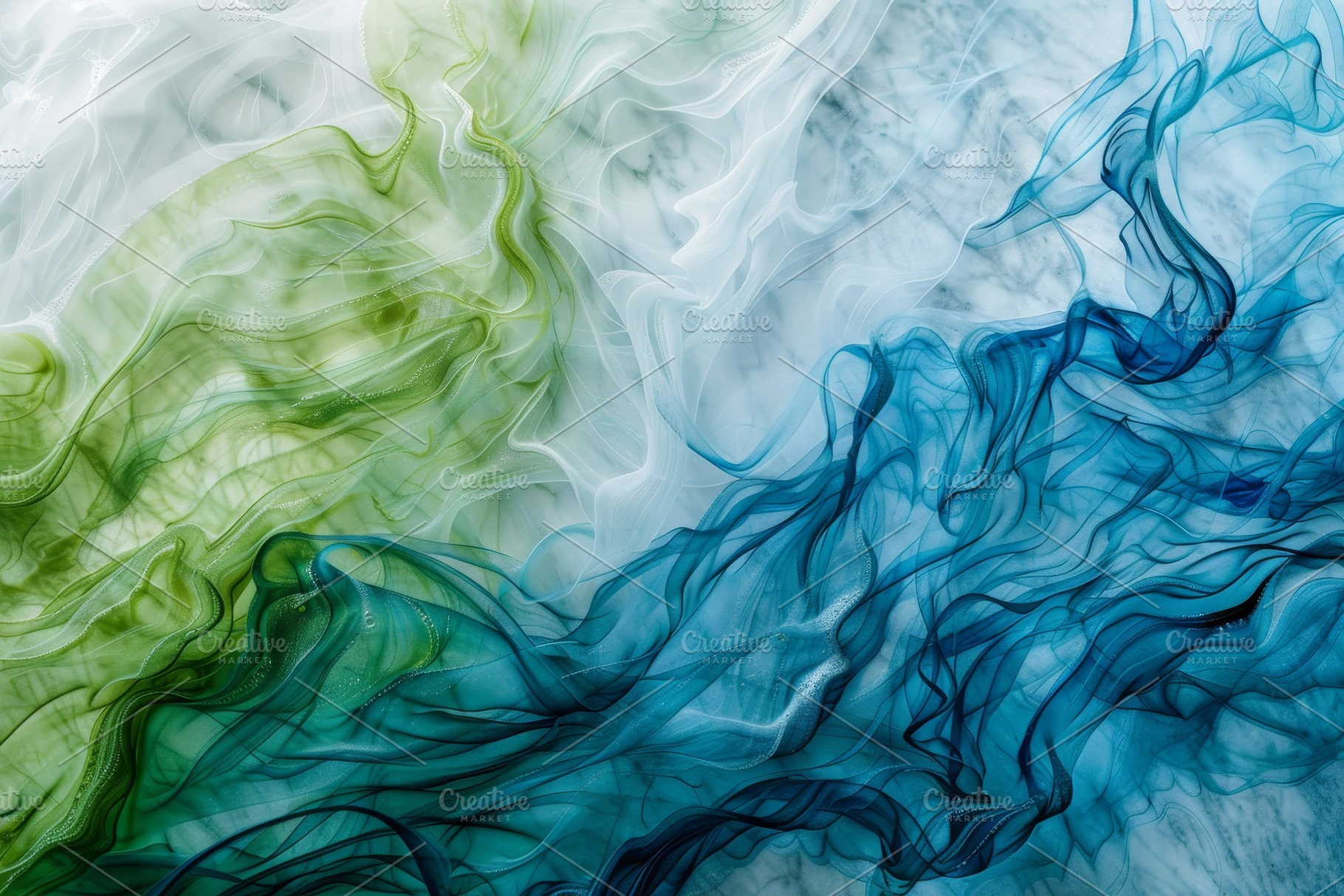Blue, green, and white smoke swirlin, a Photo by Iftikhar Alam