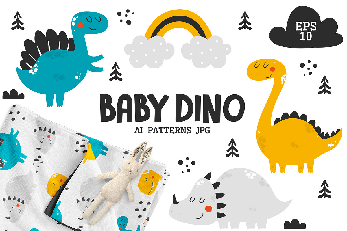 Baby Dinosaurs - Cute Characters, a Decorative Illustration by Sumacj (Photo 1 of 6)