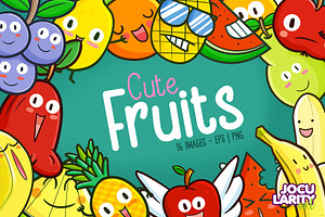 Cute Fruits Cartoon Characters, a Food Illustration by Jocularity Art