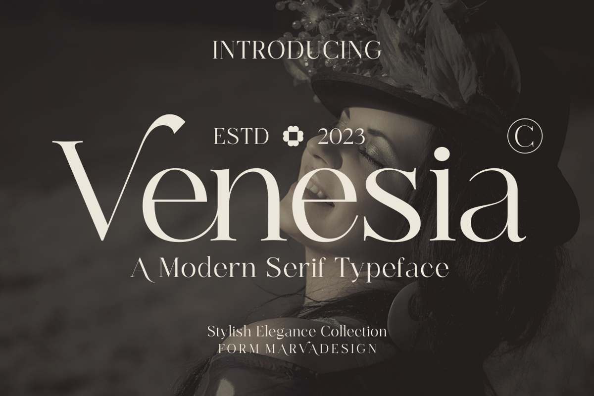 Venesia - A Modern Serif Font, a Serif Font by Marvadesign (Photo 1 of 5)
