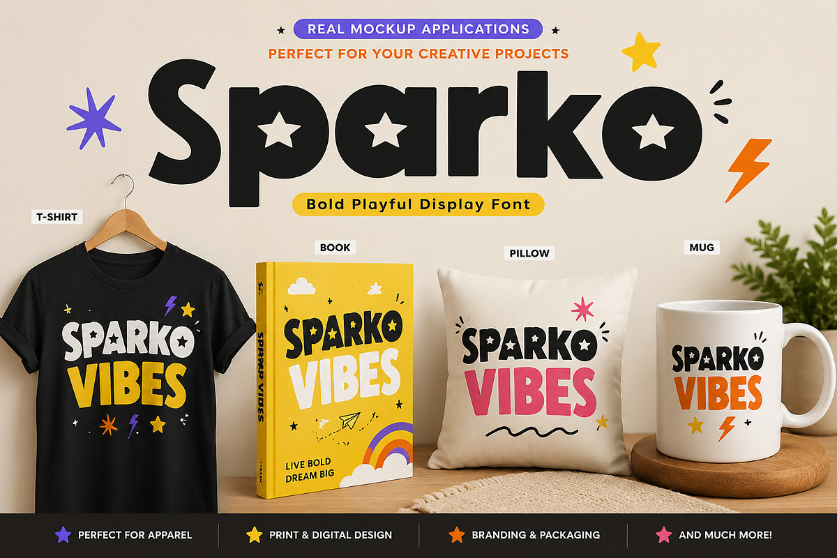 Sparko – Bold Playful Display Font, a Serif Font by Wow Magic (Photo 5 of 5)
