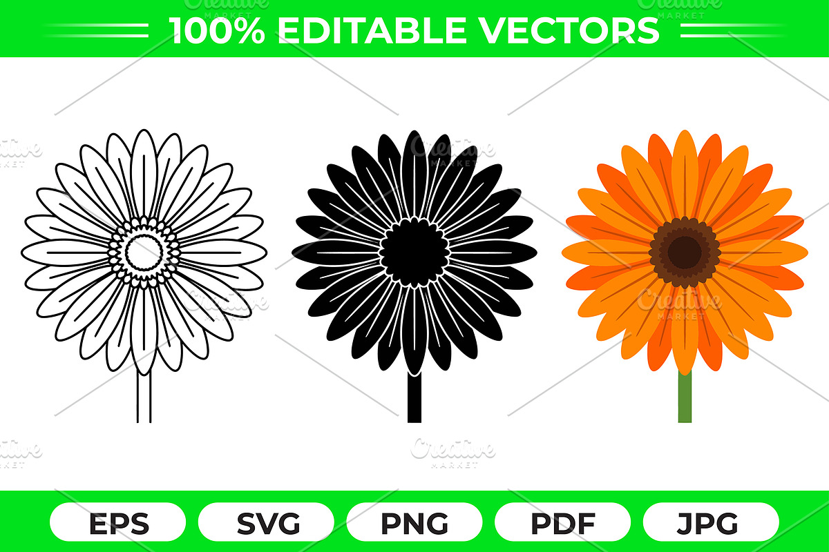 Flower Silhouette Vector Pack, an Object Graphic by Artonix (Photo 1 of 3)