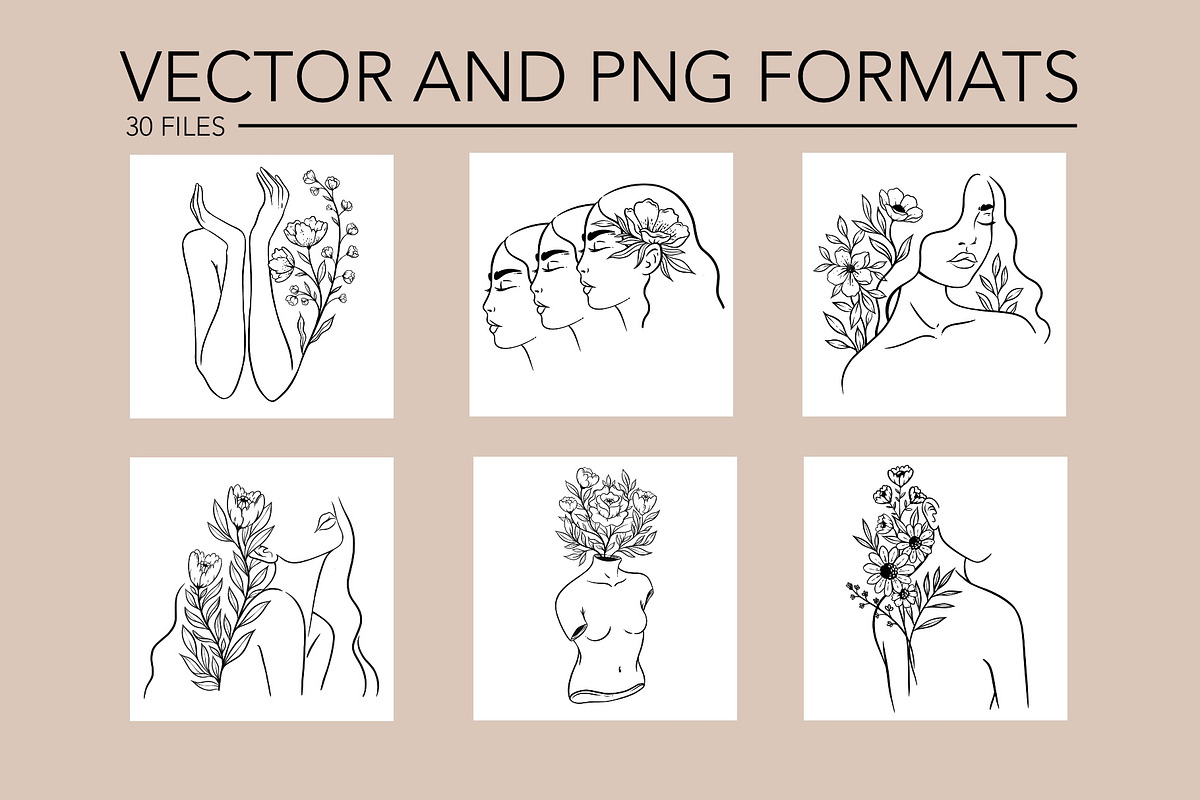Women & flowers BUNDLE, a Graphic by heyXeni (Photo 15 of 68)