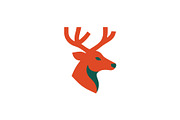 Minimalist Red Stag Head, a Branding & Logo Template by Vectorium Studio (Thumbnail 1 of 2)