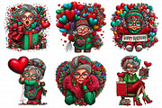 Valentine Old Lady Birthday Clipart, an Illustration by Daily.Designs (Thumbnail 3 of 8)