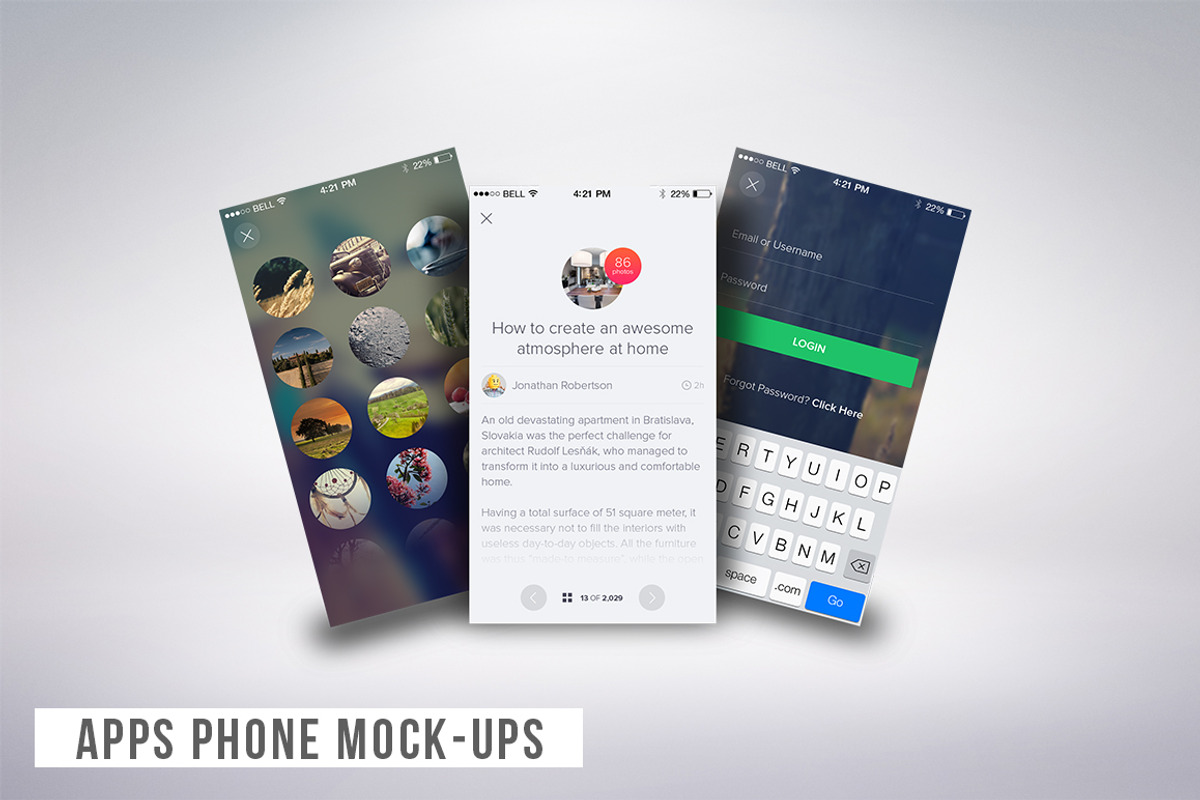 Apps Phone Mock-ups, an iPhone Mockup by Mock-up Store