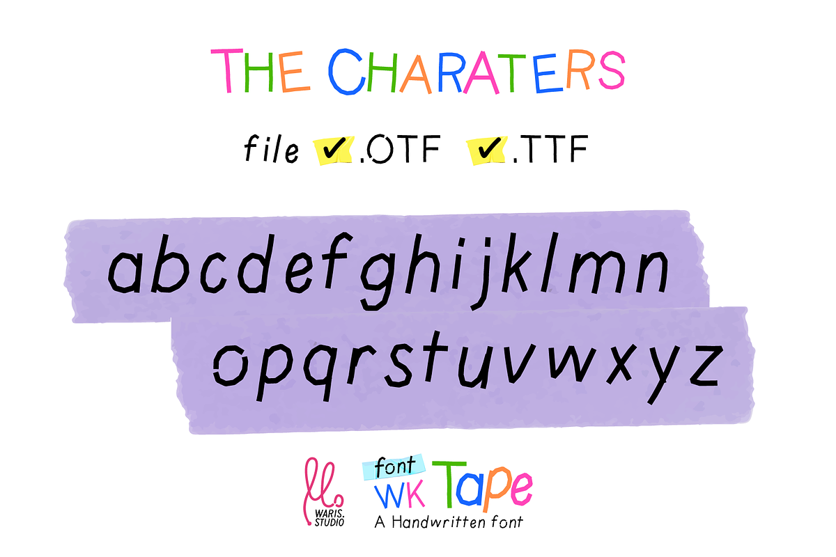 Tape font handwritten font, a Handwritten Font by Waris Studio (Photo 7 of 8)