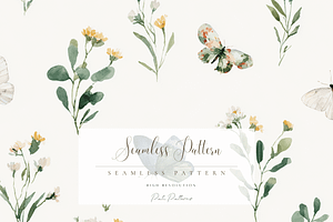 Seamless Watercolor Butterflies and, a Pattern Graphic by Pati Charm Studio