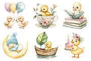 Watercolor Baby Goose Clipart, a Seasonal Illustration by CitraGraphics (Thumbnail 4 of 4)