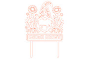 Garden Gnome Sign Laser Cut SVG, an Object Graphic by Rose Art (Thumbnail 2 of 3)