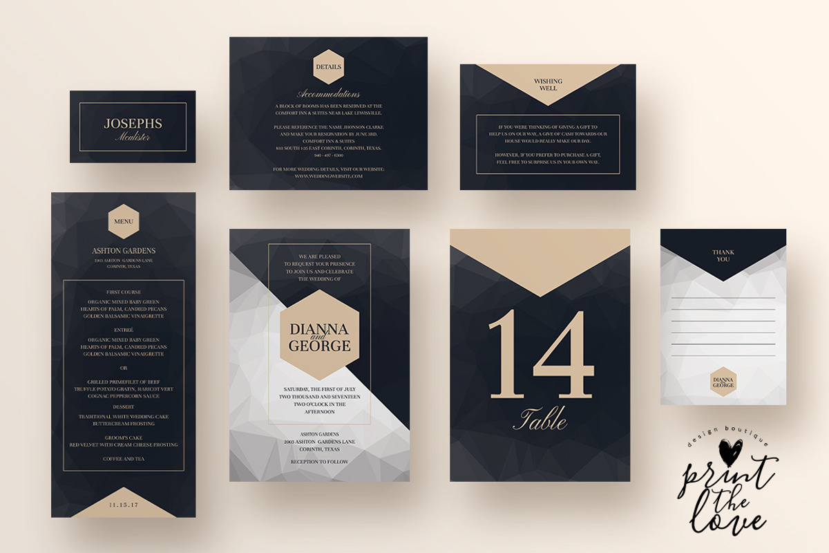 Wedding Invitation Suite - Poly, an Invitation Template by Print The Love Boutique (Photo 2 of 2)