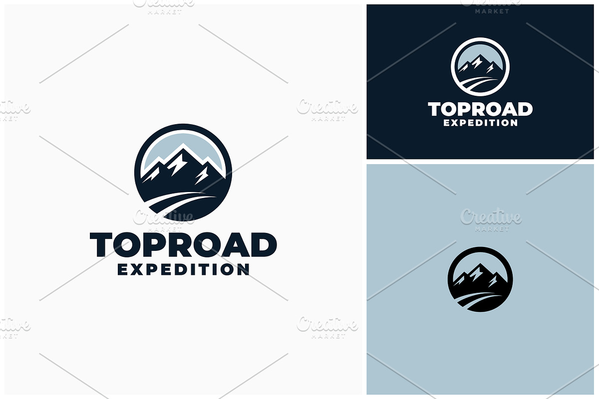 Top Peak Street Mountain Road Logo, a Branding & Logo Template by Enola99d