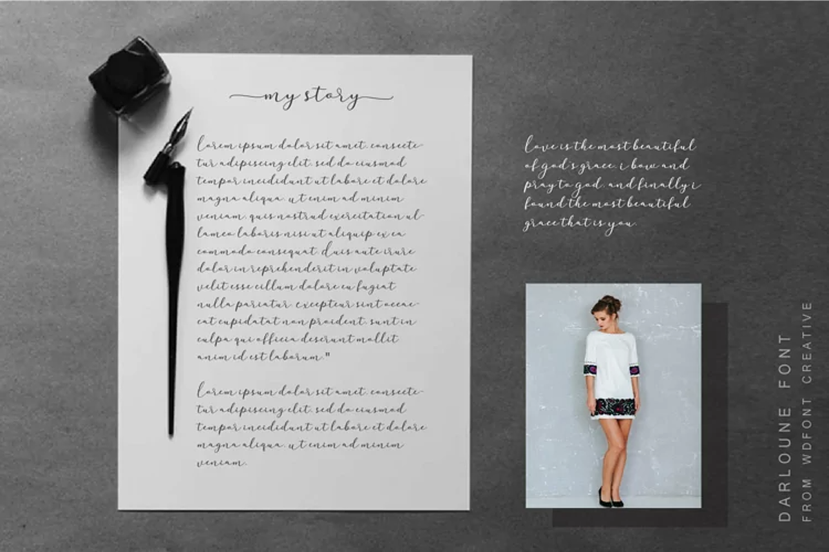 Darloune | An Elegant Calligraphy, a Script Font by WDfont (Photo 4 of 5)