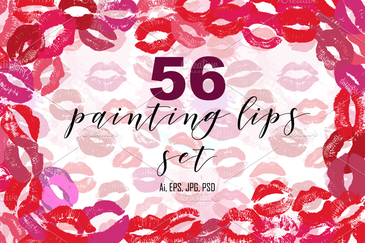 56 Lips big set., an Illustration by redstudio (Photo 1 of 6)