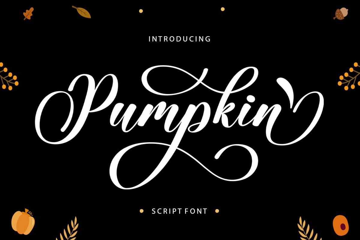 Pumpkin Script, a Script Font by Typehill (Photo 2 of 16)