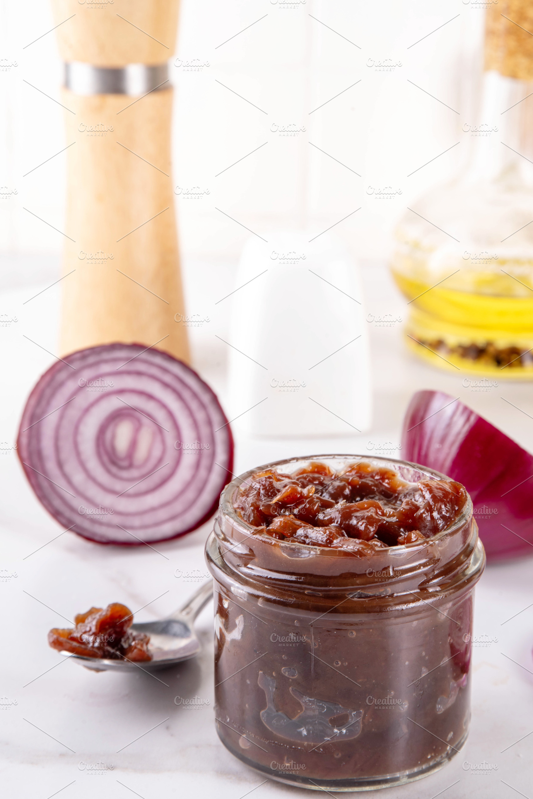 Sweet and tasty red onion marmalade, a Food & Drink Photo by Rimma