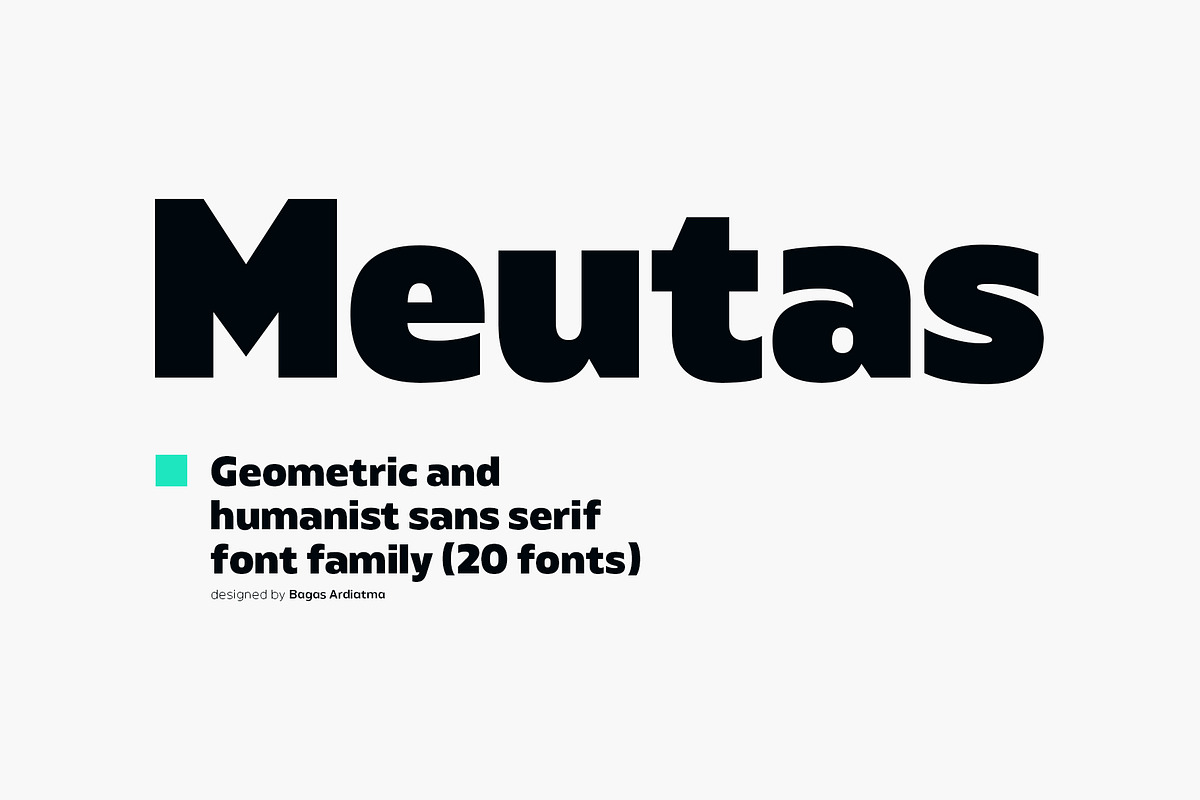 Meutas Font Family, a Sans Serif Font by trustha (Photo 1 of 15)