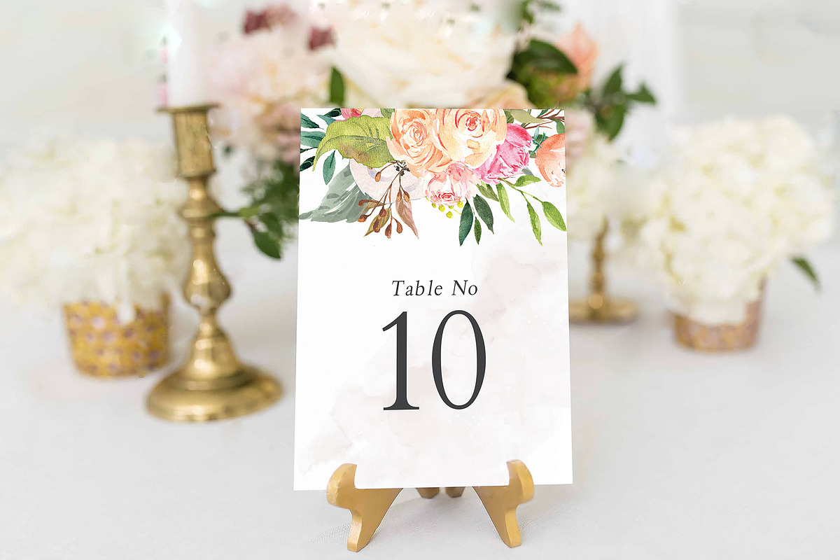 Blush Floral Wedding Invitation Set, an Invitation Template by DesignDevisers (Photo 3 of 15)