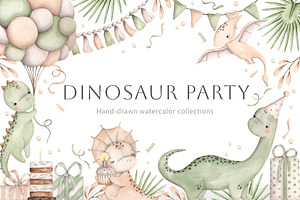 Dinosaur party, an Animal Illustration by NellyaEgorova
