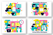 10 Virtual Office Workspace, a Person Illustration by denayunebgt (Thumbnail 2 of 4)