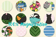 Cozy Cats, Books & Houseplants, a Pattern Graphic by Northern Whimsy Design (Thumbnail 4 of 4)