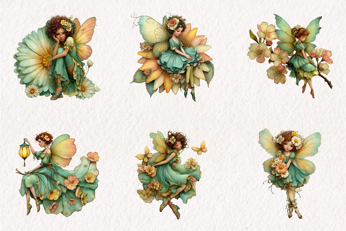 Whimsical Spring Fairy Clipart, an Illustration by CreationArt (Photo 7 of 7)