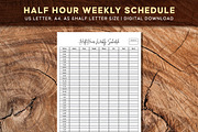 Editable Weekly Half Hour Planner, a Stationery Template by Graphicsnext (Thumbnail 1 of 5)