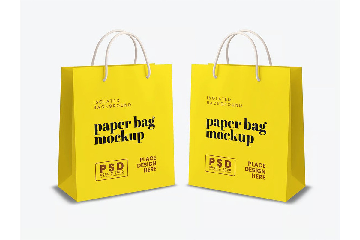 Paper Shopping Bag Mockup Template, a Packaging Mockup by DesignRushMarket (Photo 5 of 5)