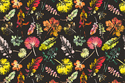 2 watercolor leaves patterns, a Pattern Graphic by kizi (Thumbnail 3 of 3)