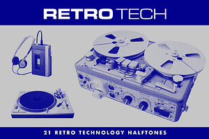 Retro Tech - 21 Technology Halftones