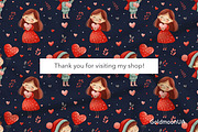 Love & Hearts Patterns & Clipart, a Seasonal Illustration by GoldmoonUA (Thumbnail 5 of 5)
