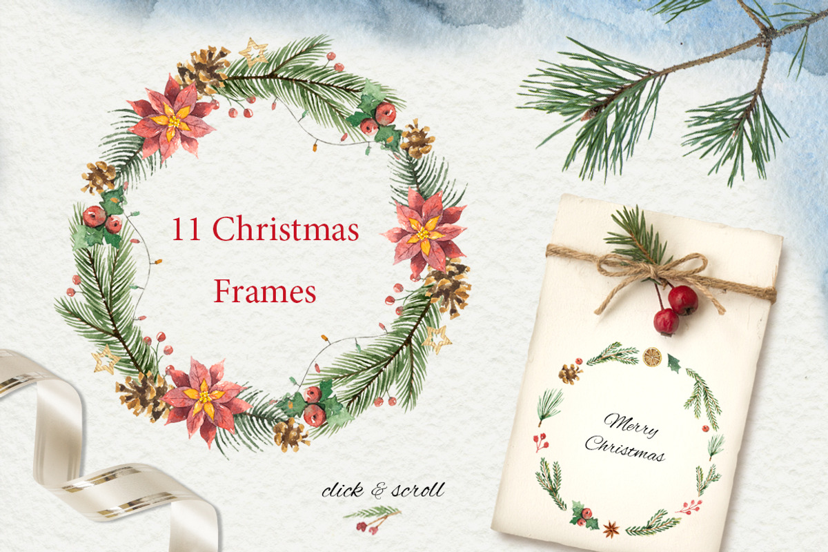 Watercolor Christmas collection., a Decorative Illustration by Elena Medvedeva (Photo 3 of 8)