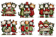 Whimsical Christmas Cats Clipart, an Illustration by Designworld (Thumbnail 3 of 5)