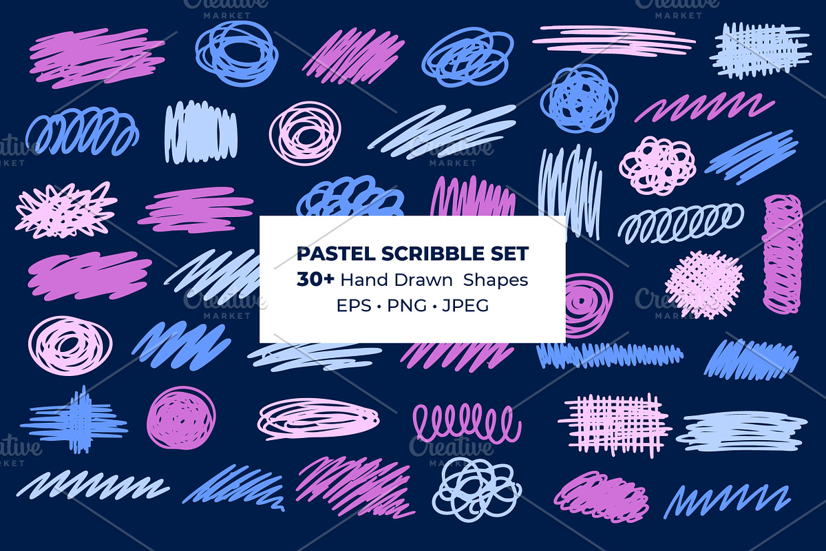Pastel Scribble Marker Textures, a Shape Add-On by Olena Halahan (Photo 1 of 2)